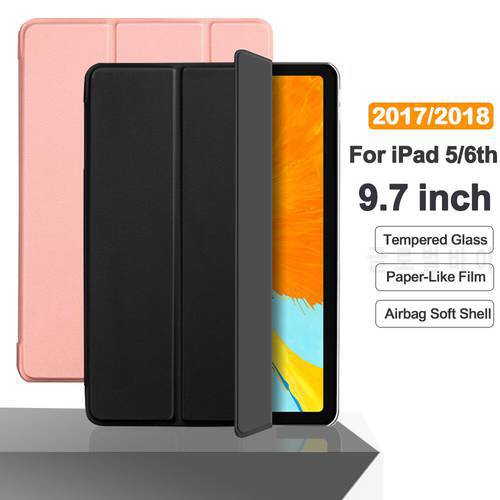Flip Tablet Case For iPad 9.7 2017 2018 Funda PU Leather Smart Cover For iPad 5th 6th Generation A1822 A1823 A1893 Folio Capa
