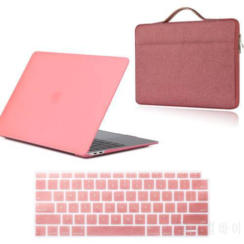 Laptop Case for Apple Macbook Air 13/11/Pro 13/15/Macbook White 13 Protective Shell + Keyboard Cover + Laptop Bag