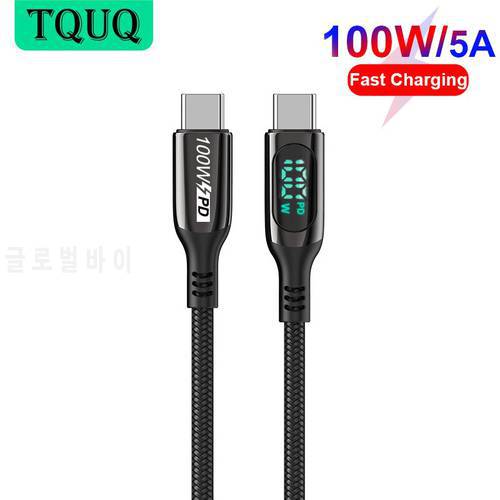 USB C Cable , TQUQ 2meter USB Type-C 5A E Mark 100W PD Fast Charging Nylon Braided Cord for MacBook Pro iPad Samsung Laptop