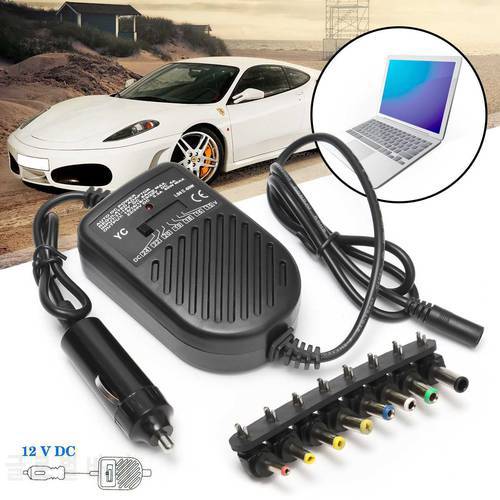 Universal 80W Portable Charger LED Auto Car Adapter Adjustable Power Supply Adapter Set 8 Detachable Plugs Car Laptop Notebook