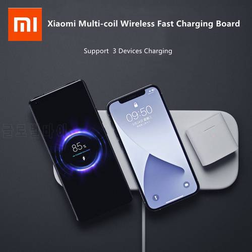 Xiaomi Multi-coil Wireless Fast Charging Board 20W Max Wireless Charger Support 3 Devices Charging For iPhone Huawei Samsung