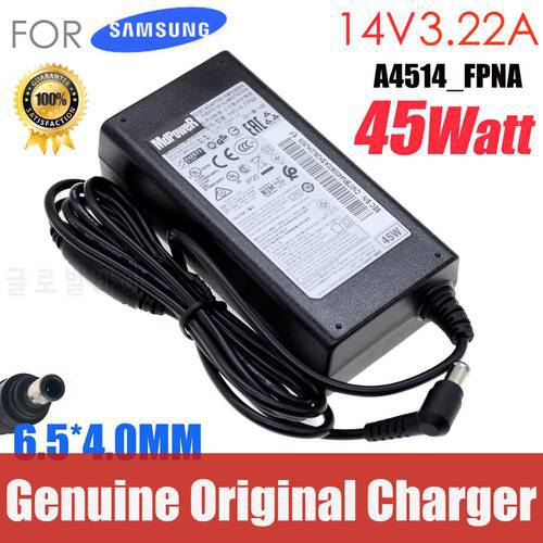 Original AC Adapter Power Supply Charger For Samsung LED A4514_FPNA 14V 3.22A 45W U28E590D S22C300H BN44-00800B LU28E590DS/ZA