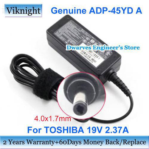 Genuine ADP-45YD A AC Adapter PA5192A-1AC3 for Toshibaa SATELLITE U920T TABLET ULTRABOOK 19V 2.37A 45W Laptop Adapter Charger