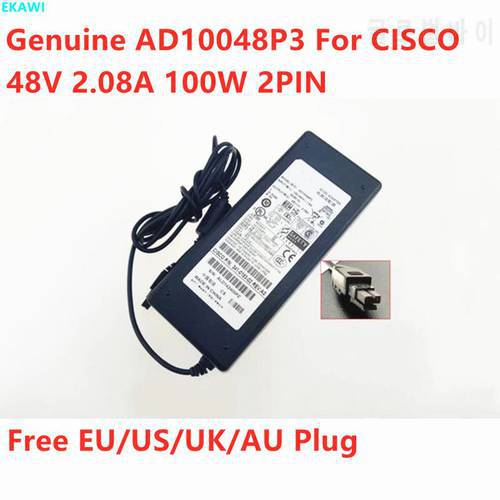Genuine 48V 2.08A 2PIN 100W AD10048P3 AC Adapter Power Supply for CISCO ASA 5505 WLC2106 ASA5505 341-0183-02 Firewall Charger