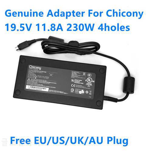 Original Chicony A12-230P1A 19.5V 11.8A 230W 4Holes Delta ADP-230EB T AC Adapter For MSI GT76 GT62VR Laptop Power Supply Charger
