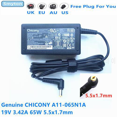 Genuine CHICONY A11-065N1A 19V 3.42A 65W AC Adapter For ACER S3 V5 ADP-65JH DB ADP-65VH F PA-1650-86 Laptop Power Supply Charger