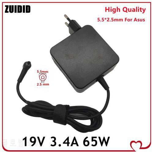 EU 19V 3.42A 65W 5.5X2.5mm AC Charger Laptop Adapter ADP-65DW For ASUS x450 X550C X550v W519L X751 A450C Power Supply Portable