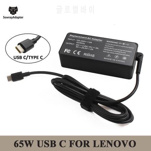 65W USB C Type-C PD Laptop Charger AC Power Adapter ADLX65YLC3A for lenovo T470,T480,T570,T580,TP25,X270,X280,X1