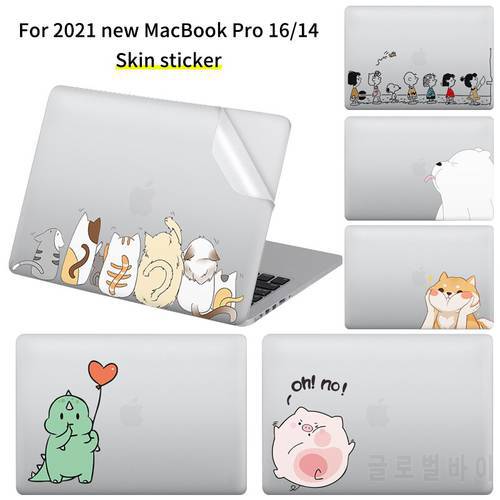 Cartoon Sticker for new Macbook pro14 M1 A2442 Protective Notebook Cover Vinyl Skins for Pro 16 2021 A2485 Skin sticker