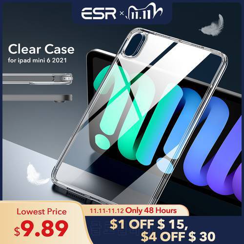ESR for iPad 10 Case Clear Hard Back for iPad mini 6 2021 Case Crystal Smart Cover for New iPad Pro 12.9 2022 Protective Case