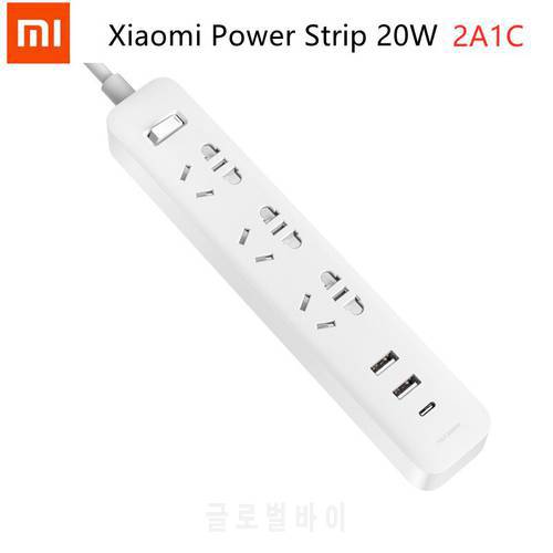 Original Xiaomi PD 20W Fast Charging Power Strip 2A1C Socket Standard Plug Interface Extension Lead 1.8m
