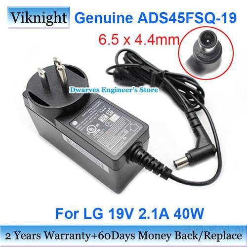 Genuine ADS-45FSQ-19 19040EPCU-1 US Plug AC Adapter Monitor Charger 19V 2.1A 40W for LG EAY65890005 LCAP2 Power Supply 6.5x4.4mm