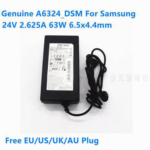 Genuine 24V 2.625A 63W A6324_DSM AC Power Supply Adapter For Samsung HW-J450 HW-H7501 HW-H751 HW-K550/ZC SOUNDBAR Power Charger