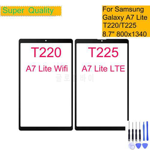 For Samsung Galaxy Tab A7 Lite SM-T220 SM-T225 T220 T225 Touch Screen Panel Tablet Front Outer LCD Glass Lens With OCA Glue