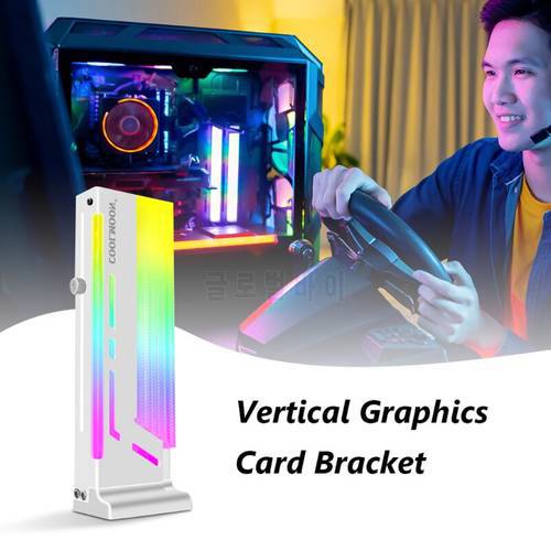 Coolmoon CM-GH2 Vertical GPU Support Bracket Colorful 5V A-RGB Bracket Computer Graphics Video Card Stand GPU Holder