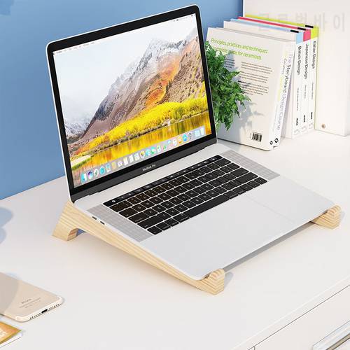 Wood Laptop Stand For Desk Universal PC Notebook Bracket For 11-17 inch Macbook Air Pro Hp Dell Detachable Lapdesk Support Base
