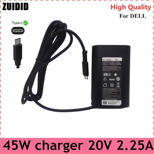 45w Charger Type c USB-C Laptop AC Adapter For Dell Xps13 9300 7390 9380 9370 9365 9360 9350 9343 XPS12 9250 Power Supply Cord