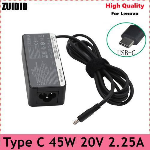 20v 2.25A 45W Type-c Laptop Charger Power Adapter for Lenovo Yoga5 X280 X390 L390 T480S X13 T14 E14 YOGA720-13 ideapad 720S-13