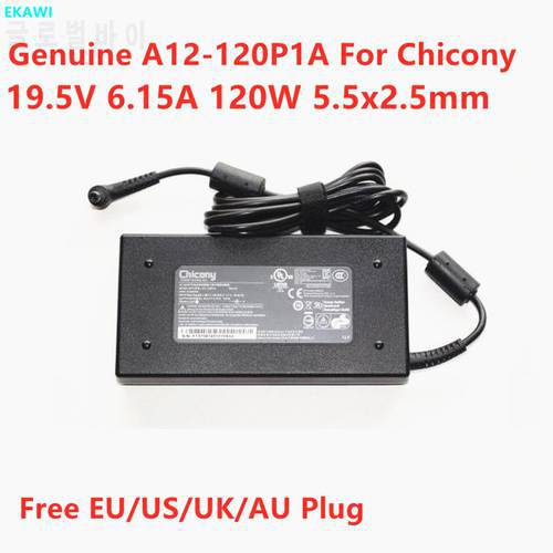 Genuine Chicony 120W 19.5V 6.15A A12-120P1A A120A010L Laptop Charger For MSI GE60 GE70 GP70 GF63 For Clevo W650SJ W355ST W370ST
