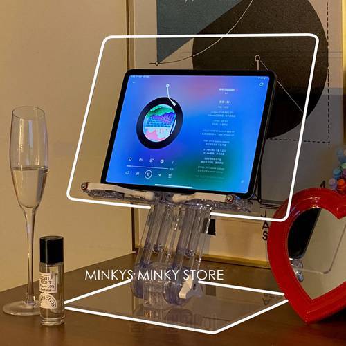 INS Multifunctional Transparent Adjustable Acrylic Holder For iPad Reading Book Stand Holder Creative School Stationery