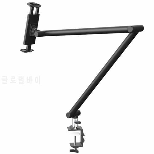 Long Arm Tablet Stand Adjustable Aluminum Tablet Phone Holder Loading Up to 3KG Desk/Bed Bracket for iPhone iPad Pro 4-12.9‘’