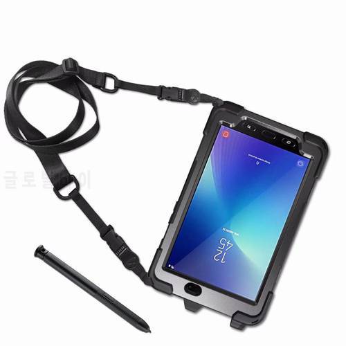 Heavy Duty Silicone PC Case For Samsung Galaxy Tab Active 2 8.0 T390 T395 SM-T395 Funda Wrist shoulder Straps Shockproof Cover