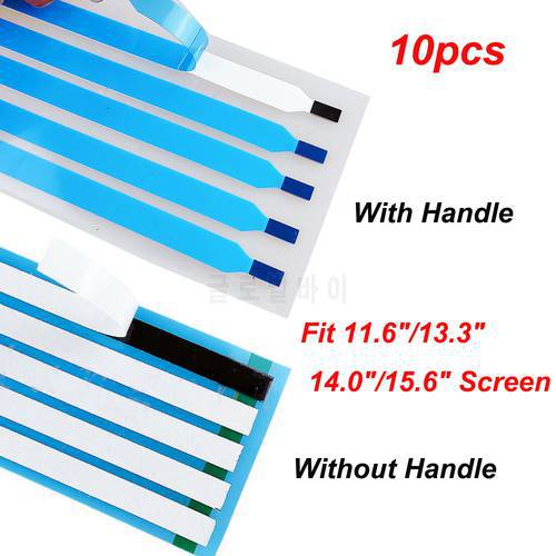 10pcs New Pull Tabs Stretch Release Adhesive Strips for LCD Screen with/without Handle - Black/White