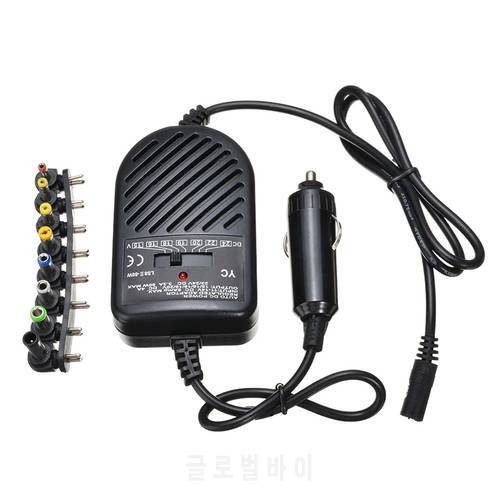 Universal USB Port Auto Car Charger DC Power Supply Adapter with 8 Detachable Plugs For HP ASUS DELL Lenovo Samsung Laptop