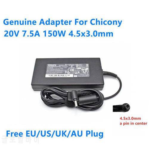 Genuine Chicony A18-150P1A 20V 7.5A 150W 4.5x3.0mm A150A039P Power Supply AC Adapter For MSI GF76 Laptop Charger