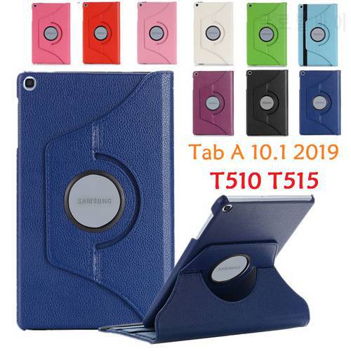 For Samsung Tab A 2019 10.1&39&39 T510 T515 Case 360 Rotating Smart Auto-Sleep PU Stand Cover for Samsung SM-T510 T515 10.1&39&39 Cover