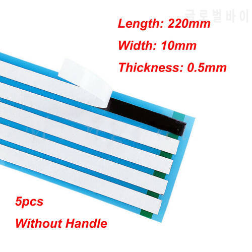 5pcs 220*10*0.5mm Pull Tabs Stretch Release Adhesive Strips for LCD Screen without Handle