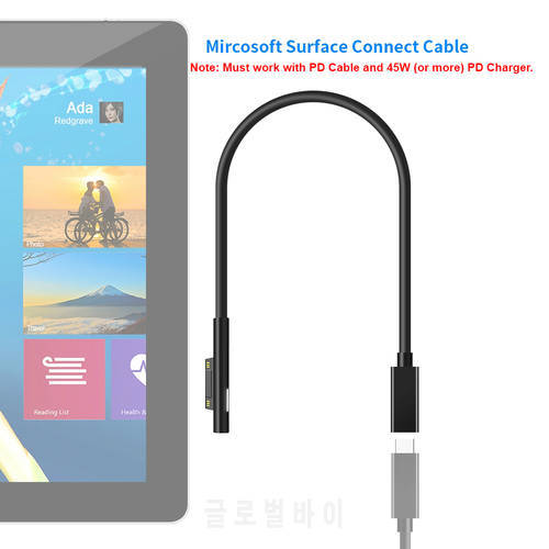 PD 15V USB Type C Charging Cable Adapter Converter for Microsoft Surface Pro 7/6/5/4/3/GO/BOOK Laptop 1/2 Power Charger Adaptor