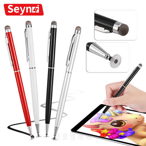 SeynLi 2 in 1 Stylus Pen For Iphone Smartphone Android Tablet Thin Tip Capacitive Pen Touch Screen Drawing Pencil Note Touch Pen