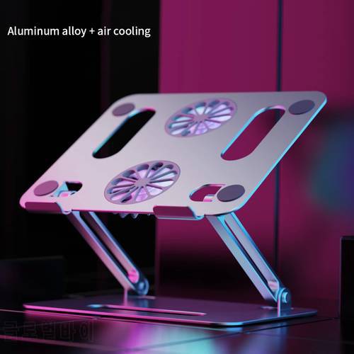 7-17 inch Laptop Stand Aluminum Holder for Laptop Notebook PC Computer Ergonomic Bracket Cooling Fan Stand Heat Dissipation