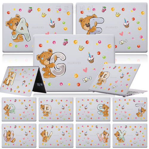 Laptop Case for Huawei MateBook D14/D15/13/14/X Pro 13.9/X 2020/Honor MagicBook Pro 16.1/14/15 Bear Pattern Shell