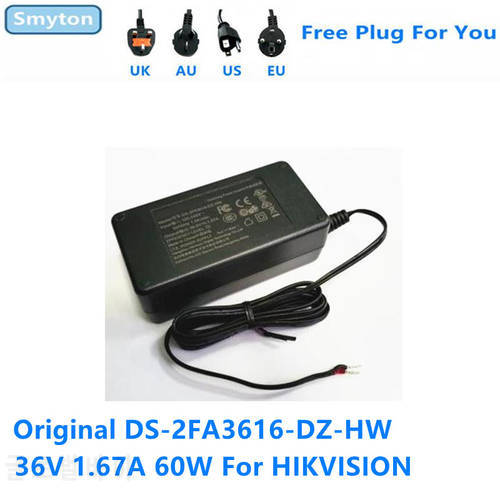 Original AC Adapter Charger For HIKVISION 36V 1.67A 60W 2PIN DS-2FA3616-DZ-HW Camera Switching Power Supply