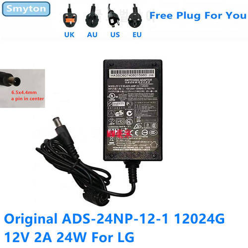 Original AC Switching Adapter Charger For LG 12V 2A 24W ADS-24NP-12-1 12024G W1943S E1940T E2040T Monitor Power Supply