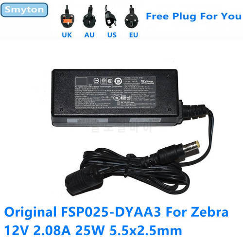 Original AC Adapter Charger For Zebra 12V 2.08A 25W 5.5x2.5mm FSP025-DYAA3 P1029871 Printer Switching Power Supply Adapter