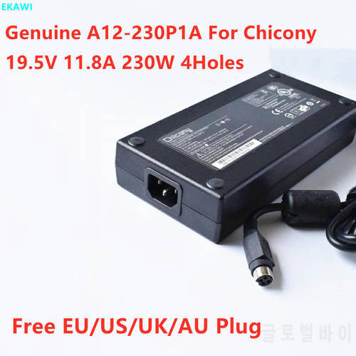 Original CHICONY 230W 19.5V 11.8A A12-230P1A AC Adapter For MSI GT62VR-6RE GT73EVR-7RE GT80-2QD GT76 Laptop Power Supply Charger