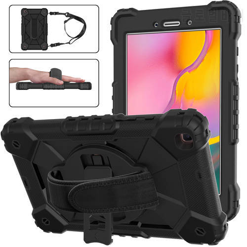 Case for Samsung Galaxy Tab A 8.0 2019 SM-T290 T295 T297 Heavy Duty Shockproof Rugged Cover with Kickstand Hand Shoulder Strap