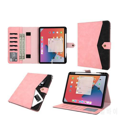 Tablet Cae For iPad 2021 11Pro Velvet Hand feeling Handhelt Muti Card Slot Shell Cover Case with Pencil Holder for iPad Air 4th