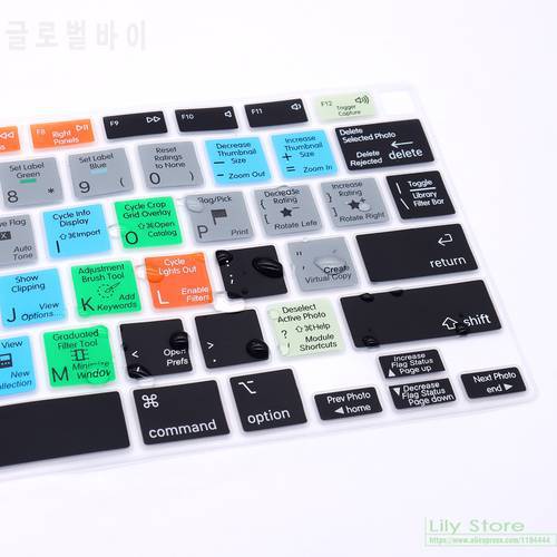 for MacBook Air 13 Inch 2021 2020 Touch ID A2179 and A2337 M1 Chip Lightroom Shortcut Hotkey Silicone Keyboard Cover Skin