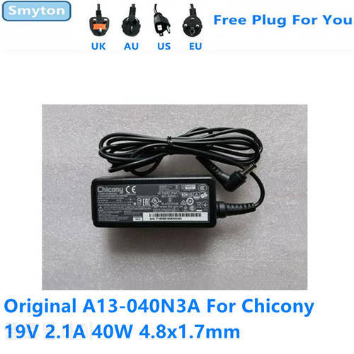 Original AC Adapter Charger For Chicony 19V 2.1A 40W 4.8x1.7mm A13-040N3A CPA09-002A A040R074L A040R046L Laptop Power Supply