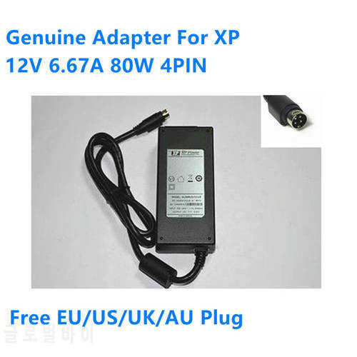 Genuine 12V 6.67A 80W 4PIN ALM85US12C2-8 10020213-C2-8 01 BETA Power Supply AC Adapter For XP Medical Power Charger