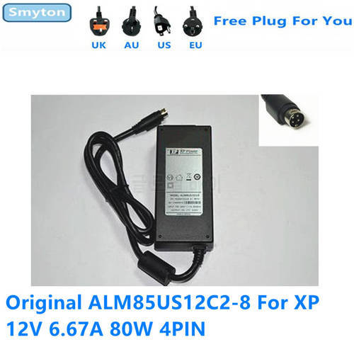 Original AC Power Adapter Charger For XP 12V 6.67A 80W 4PIN ALM85US12C2-8 10020213-C2-8 01 Power Supply