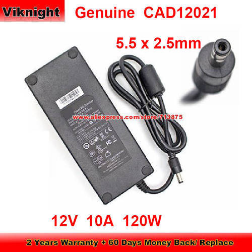 Genuine 12V 10A AC Adapter 120W Charger for CWT CAD12021 with 5.5 x 2.5mm Plug Tip Power Supply