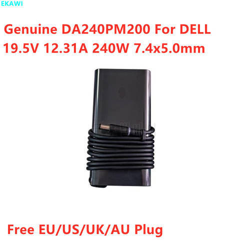 Genuine DA240PM200 19.5V 12.31A 240W HA240PM200 GaN AC Adapter For DELL Alienware 15 M17x R2 R3 R4 Laptop Power Supply Charger