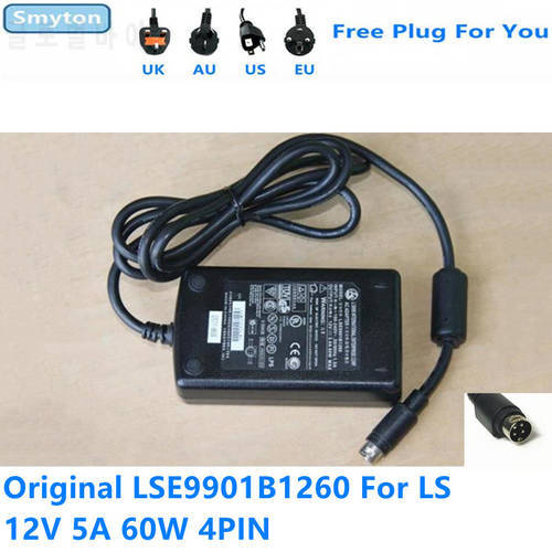 Original AC Adapter Charger For LS LI SHIN LSE9901B1260 12V 5A 4PIN 60W Power Supply For LSE9901B1250 12V 4.16A 50W