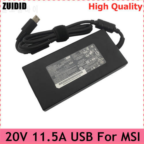 Genuine 20V 11.5A 230W USB for Chicony A17-230P1B AC Adapter Power Supply For MSI GE66 GP76 GE76 Gaming Laptop Charger A230A037P