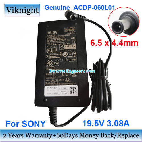 Genuine ACDP-060L01 19.5v 3.08A 60W AC Adapter Charger For Sony KDL-43WF663 ACDP-060L01 ACDP-060S03 ACDP-060D01 ACDP060L01